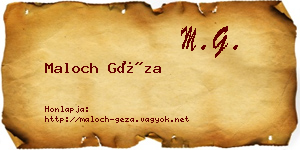 Maloch Géza névjegykártya